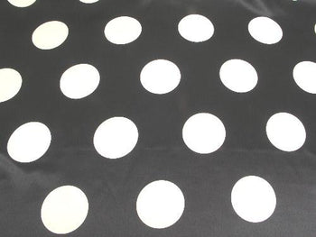 Polka Dot Dull Satin WHITE 3" ON BLACK