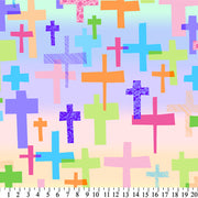 Premium Anti-Pill American Greetings Crosses Fleece 279 "LAST PIECE MEASURES 1 YARD 18 INCHES"