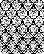 Victorian Damask WHITE BLACK SP-23