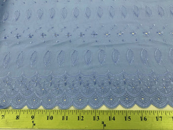 Eyelet Embroidery Aqua EL-22