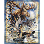 Anti Pill Moose Panel Fleece B606