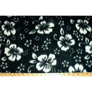 Classic Black Hibiscus Fleece