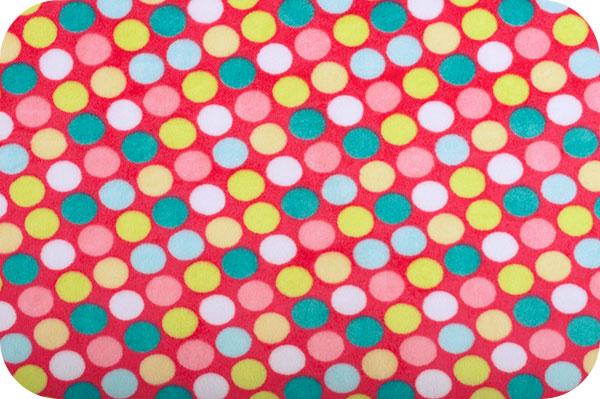 Misc Minky Cuddle Prints CORAL TEAL RETRO DOT