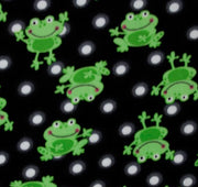 Premium Anti-Pill Polka Dots Frog Black Fleece A39