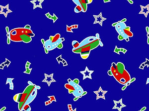 Anti-Pill Airplanes & Stars Fleece A77