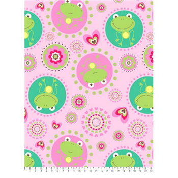 Premium Anti-Pill Cute Frogs Pink Fleece A99