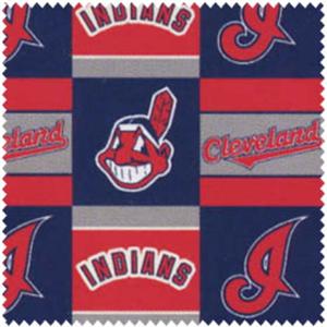 Cotton Fabric - Sports Fabric - MLB Baseball Cleveland Indians