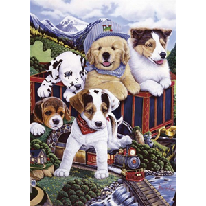 Premium Anti-Pill Train Dogs Panel Fleece B446