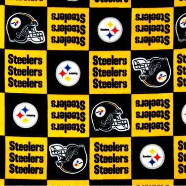NFL Cotton Broadcloth Pittsburgh Steelers Black Fabric