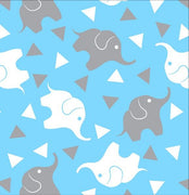 Premium Anti-Pill Elephant Confetti Blue Grey Fleece B968