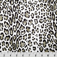 Cheetah Charmeuse Satin LEOPARD SILVER SP-29 "LAST PIECE MEASURES 1 YARD 29 INCHES"