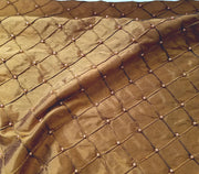 SWATCHES Embroidered W/Beads Pintuck Silk Dupioni 50"