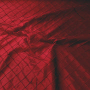 Embroidered Pintuck Silk Dupioni 50" BURGUNDY