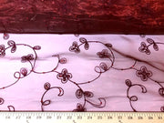 Embroidered Flower Sequins Organza BURGUNDY EM-13B