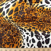Cheetah Charmeuse Satin LEOPARD BROWN BLACK LOT 2 CH-3