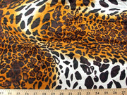 Cheetah Charmeuse Satin LEOPARD BROWN BLACK LOT 2 CH-3