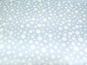 Multi Dot Charmeuse Satin BABY BLUE "LAST PIECE MEASURES 3 YARDS 4 INCHES"