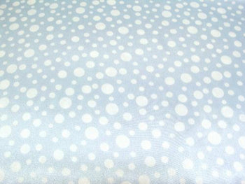 Multi Dot Charmeuse Satin BABY BLUE "LAST PIECE MEASURES 3 YARDS 4 INCHES"