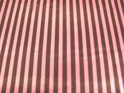 Striped Charmeuse Satin BROWN/HOT PINK