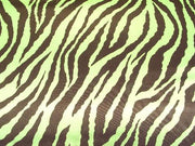 Zebra Charmeuse Satin LIME/BROWN