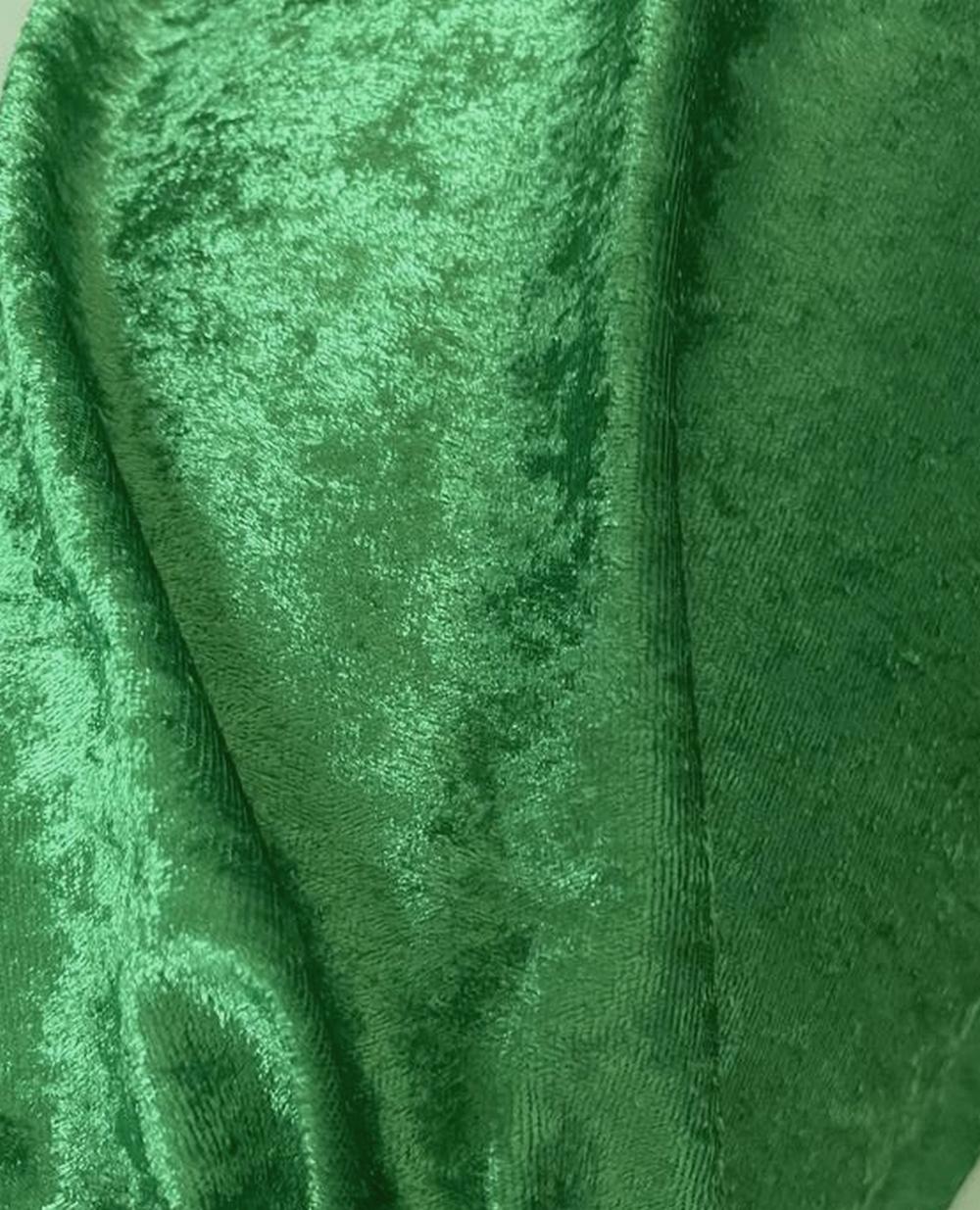 Crushed Panne Velour Velvet Christmas Green
