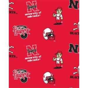 Premium Anti-Pill Nebraska, University Of Fleece B354 "LAST PIECE MEASURES 1 YARD 20 INCHES"