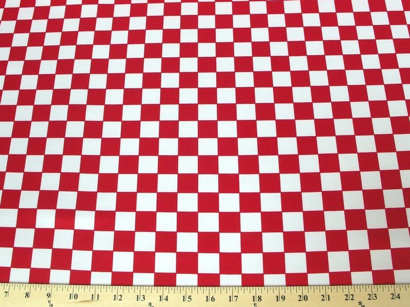 Checkered Dull Satin SMALL RED WHITE