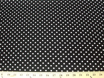 Polka Dot Dull Satin WHITE 1/4" ON BLACK