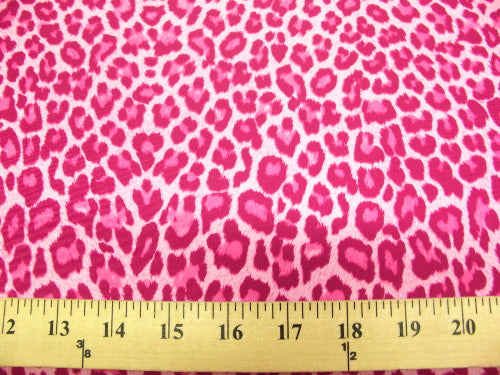 Animal Leopard Panther Cheetah Print on Pink Velvet 60” Width