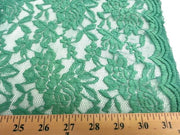 Jacquard Stretch Lace EMERALD (selvage on one edge only)