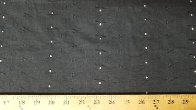 Eyelet Embroidery Black Light Weight 54