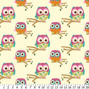 Premium Anti-Pill Owls On Branches Cream Fleece 612