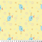 Premium Anti-Pill Bird Party Yellow Fleece 655