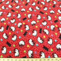 Anti-Pill Hello Kitty Leopard Red Fleece A41