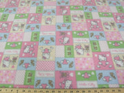 Anti-Pill Hello Kitty Patchwork Pink Multi Colored Fleece A14