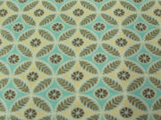 Premium Anti-Pill Floral Aqua Brown Fleece B35