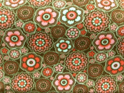 Anti-Pill Vintage Floral Brown Salmon Fleece 82