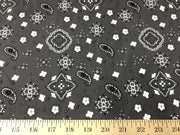 Gray Paisley Print Poly/Cotton