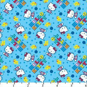 Hello Kitty Big Top Scattered Blue Cotton HK-27