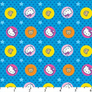 Hello Kitty Big Top Circles & Stars Blue Cotton HK-29