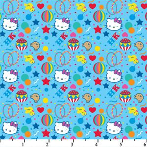 Hello Kitty Big Top Confetti Blue Cotton HK-31