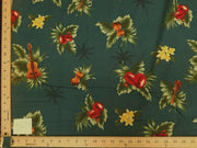 Kona Bay Dark Teal Ukulele Hawaiian Floral Cotton HP-507