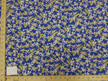 Royal Blue Hawaiian Floral Cotton HP-508