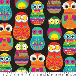 Premium Anti-Pill Matryoshka Owls Fleece A57