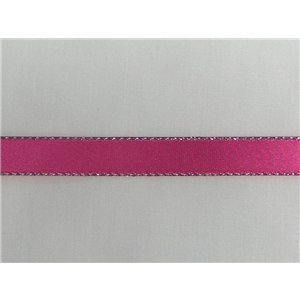 3/8" Silver Metallic Edge Satin Ribbon