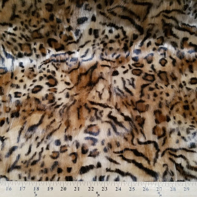 Hi Low Leopard Gold/Black Minky Fur MF-15
