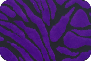 Zebra Purple Black Minky Fur