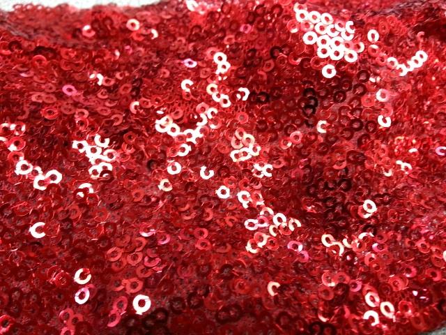 Embroidered Glitz Sequins RED