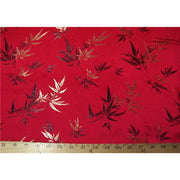 Chinese Bamboo Brocade Red "LAST PIECE MEASURES 1 YARD 17 INCHES"