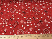 Red Paisley Print Poly/Cotton